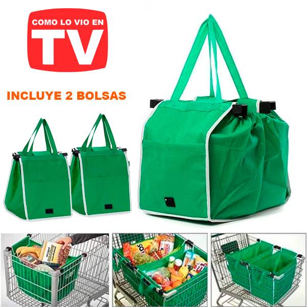 SET DE 2 BOLSAS PARA SÚPER - VERDE