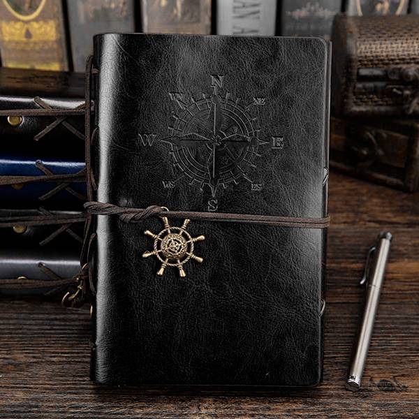 LIBRETA VINTAGE CON DIJES - NEGRA