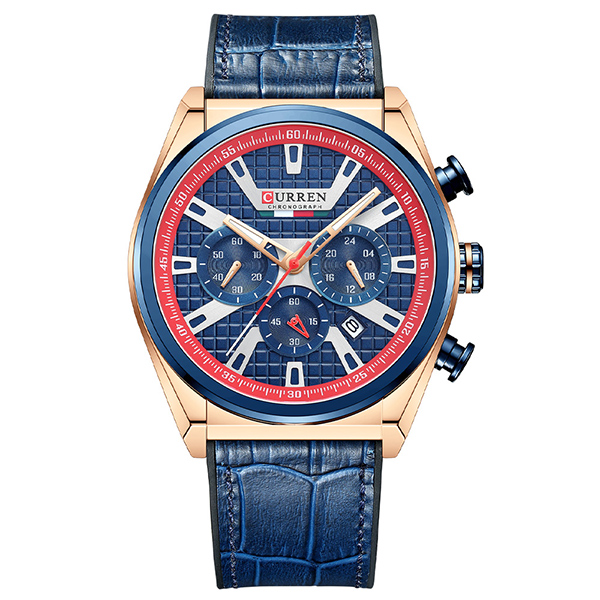 RELOJ CURREN ANÁLOGO GITTER - AZUL