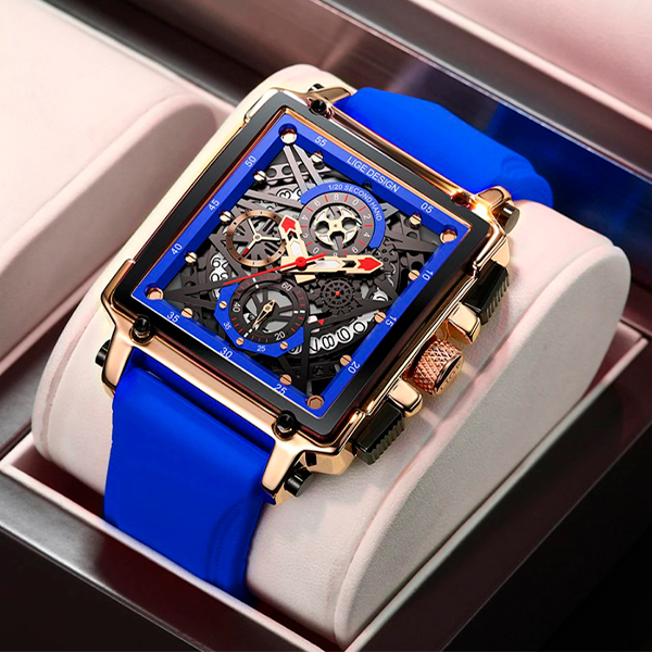 RELOJ CUADRADO - AZUL