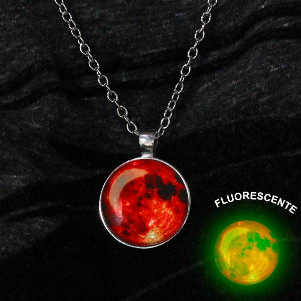 COLLAR DE LUNA FLOURESCENTE ROJO