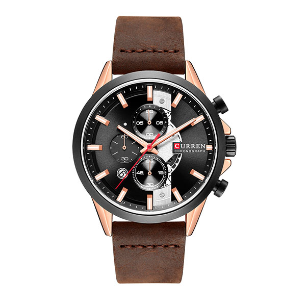 RELOJ CURREN ANÁLOGO DUEK - CAFÉ