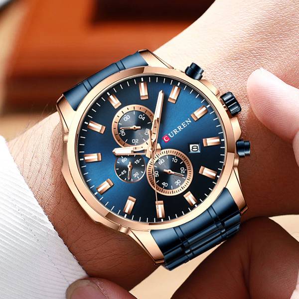 RELOJ CURREN ANÁLOGO AZUL