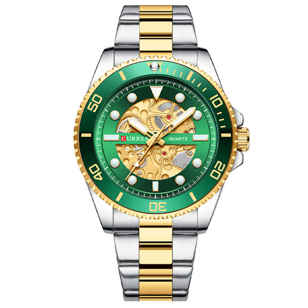 RELOJ CURREN ANÁLOGO VERDE