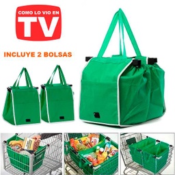 [GCarve1273] SET DE 2 BOLSAS PARA SÚPER - VERDE