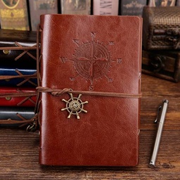 [GVINCA1252] LIBRETA VINTAGE CON DIJES - CAFÉ