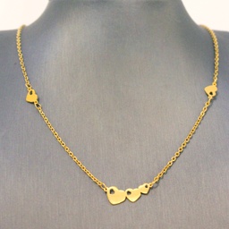 [JMildo9448] COLLAR CORAZONES DORADO