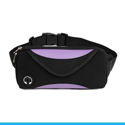 [MLoymo2408] CANGURERA DEPORTIVA NEGRO / MORADO