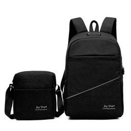 [MMocne0212] MOCHILA ANTIRROBO C/BOLSA DE HOMBRO Y CABLE USB - NEGRO