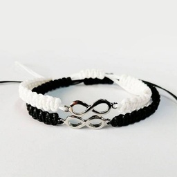 [JInfne9339] PULSERAS CON INFINITY - NEGRO / BLANCO