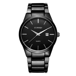 [RCurne01352] RELOJ CURREN ANÁLOGO BLACK - NEGRO