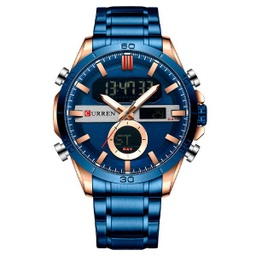 [RDuaaz3375] RELOJ CURREN ANÁLOGO Y DIGITAL DUALE - AZUL