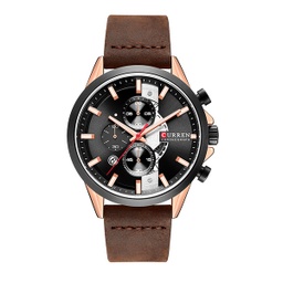 [RDueca03419] RELOJ CURREN ANÁLOGO DUEK - CAFÉ