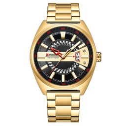 [RQuido03560] RELOJ CURREN ANÁLOGO DORADO