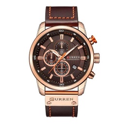 [RRapca02568] RELOJ CURREN ANÁLOGO CAFÉ