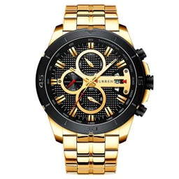 [RRecdo02796] RELOJ CURREN ANÁLOGO DORADO