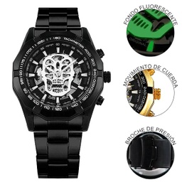 [RSkune02931] RELOJ CALAVERA  NEGRO