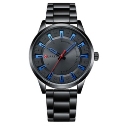 [RVetne03582] RELOJ CURREN ANÁLOGO NEGRO / AZUL